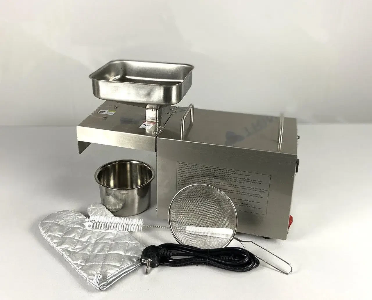 Олійний прес Dulong Industrial Маслопрес шнековий Dulong DL-ZYJ06 600W (5-6 л/год) для холодного віджиму олії з соняшника, гарбуза, фото 1