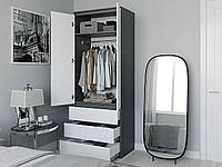 Шкаф со штангой для одежды Moreli T-211 2100x800x500 Антрацит-Белый