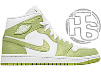 Женские кроссовки Air Jordan 1 Mid Green Python DV2959-113