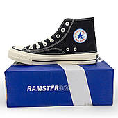 Кеди Ramster у стилі Converse,конвверс Chuck 70 високі чорно-білі  37. Розміри в наявності: 37, 38, 39.