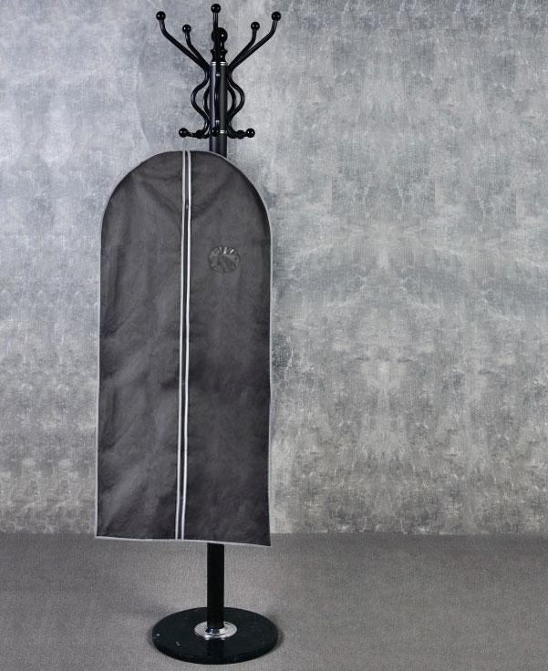 Чехол для костюма 140х59см Черный с серой окантовкой, чехол для хранения одежды с окошком (чохол на одяг) (GK) - фото 4 - id-p1899830679