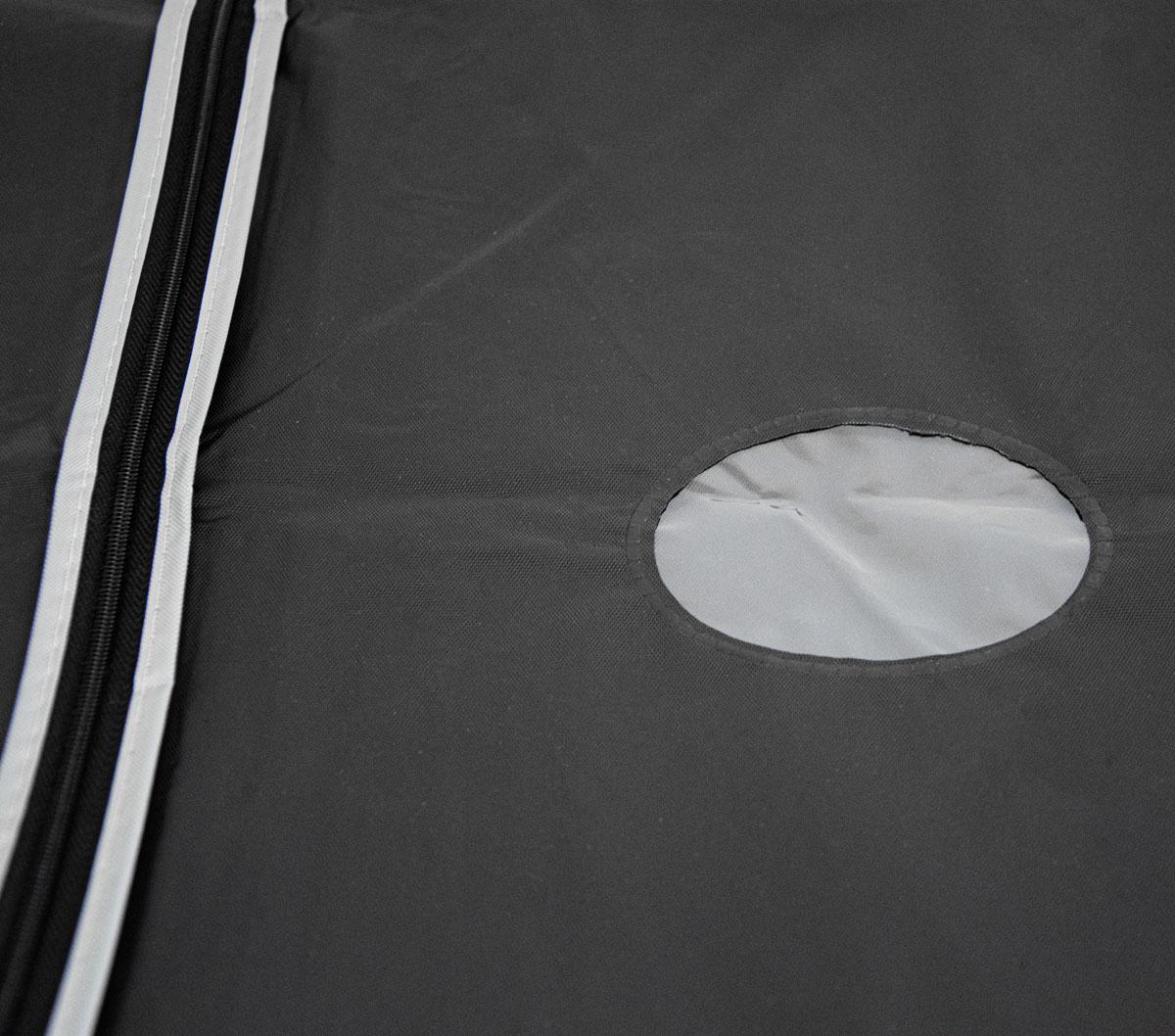 Чехол для костюма 140х59см Черный с серой окантовкой, чехол для хранения одежды с окошком (чохол на одяг) (GK) - фото 5 - id-p1899830679
