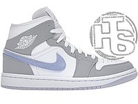 Мужские кроссовки Air Jordan 1 Mid Wolf Grey Aluminum BQ6472-105