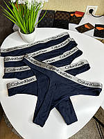 Трусики женские стринги Calvin Klein Radiant нижнее белье хлопок, комплект 5 штук, Размер L