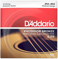 Струни для акустичних гітар D'Addario EJ39 PHOSPHOR BRONZE MEDIUM 12-STRING (12-52)