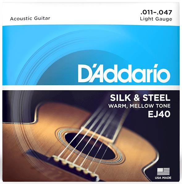 Струни для акустичних гітар D'Addario EJ40 SILK & STEEL FOLK REGULAR LIGHT (11-47), фото 1