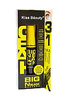 Тушь для ресниц Kiss Beauty Big N black Mascara 3в1 черная 14 ml