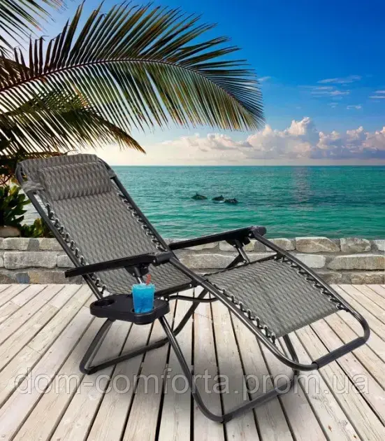 Раскладное пляжное кресло шезлонг для дачи и сада, складной пляжный стул-шезлонг, садовые и пляжные шезлонги - фото 5 - id-p1899234463