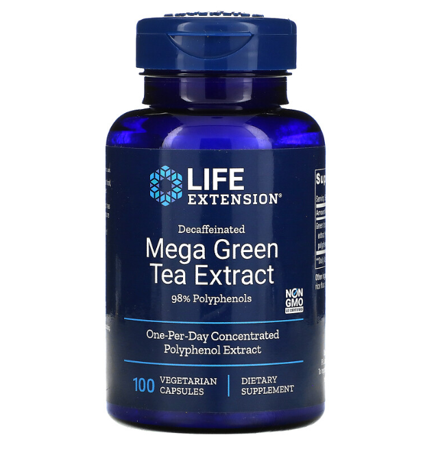 Купить Зеленый чай экстракт мега без кофеина Life Extension (Green Tea ...