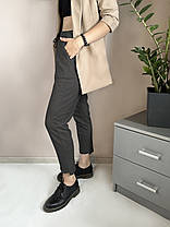 Штани жіночі зимові з начосом зі щільного трикотажу Темно-сірий XL, фото 2