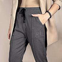 Штани жіночі зимові з начосом зі щільного трикотажу Світло-сірий XL, фото 2