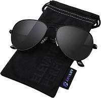 Солнцезащитные очки ANYLUV Авиатор, металлическая оправа, линзы TAC, черные. Защита UV400