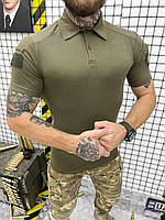 Тактическая армейская боевая футболка поло олива, Качественная боевая футболка для военных