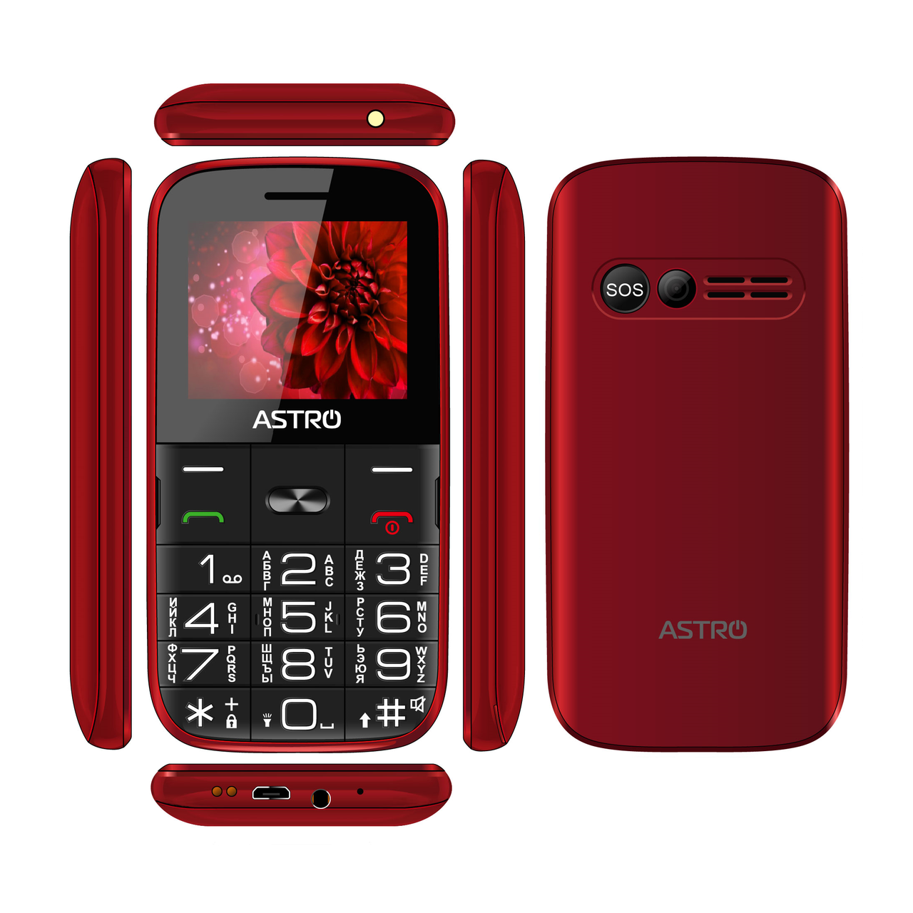 

Мобильный телефон Astro A241 Red, Красный