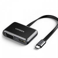 Переходник USB 2.0 HDMI/VGA HDMI 1.4b UGREEN CM303 70549 support 3D/4Kх2K 30Hz/VGA 1080P 60Hz Черный