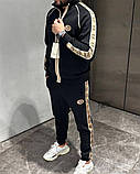 Чоловічий спортивний костюм Gucci CK6469 чорний S, XXL, фото 4
