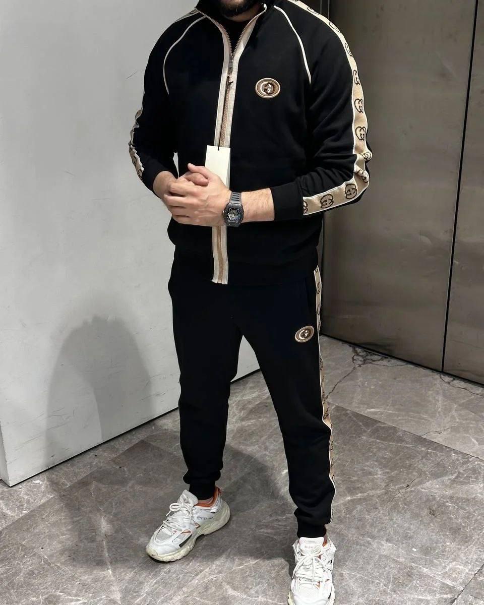 Чоловічий спортивний костюм Gucci CK6469 чорний S, XXL, фото 1