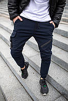 Крутые коттоновые спортивные мужские штаны легкие повседневные весна осень лето синие | Спортивные брюки