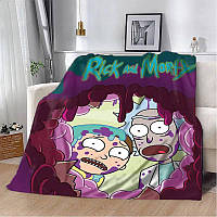 Плюшевый плед Аниме Rick and Marty Покривало с 3D рисунком 160х200