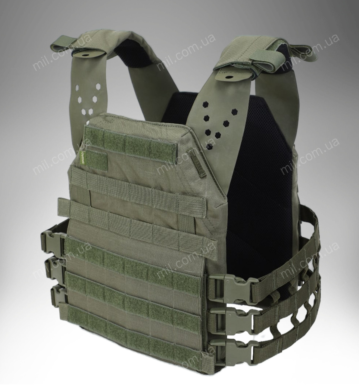 Бронежилет полегшений 4 класу / plate carrier (плитоноска) з пластинами VELMET PERUN М-4 (ranger green)