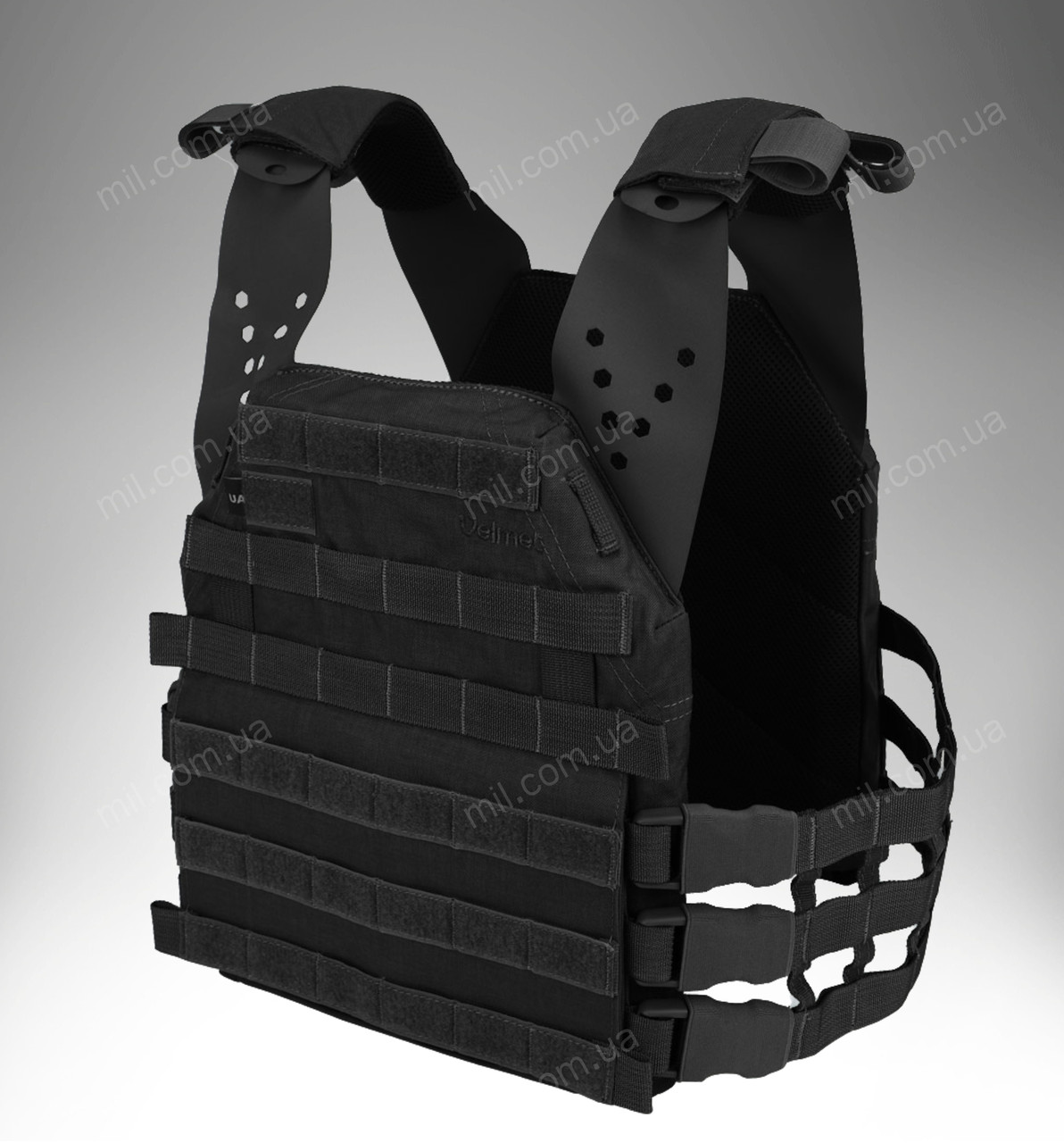 Бронежилет полегшений 4 класу / plate carrier (плитоноска) з пластинами VELMET PERUN М-4 (black)