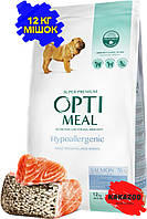 Optimeal Оптиміл для собак Гіпоалергенний середніх і великих порід з лососем 12кг