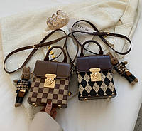 Женская мини сумочка клатч с брелоком зайцем, маленькая сумка на плечо с зайчиком кроликом DS