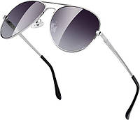 Солнцезащитные очки ANYLUV Авиатор, металлическая оправа, линзы TAC, Серебристая оправа/темные линзы