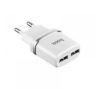 Сетевое зарядное устройство Hoco Smart dual USB charger + Micro cable White (C12)