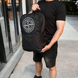 Чорний міський спортивний рюкзак Stone Island. Рюкзак для навчання