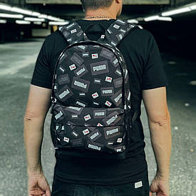 Стильний чорний рюкзак із принтом Puma, пума.