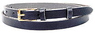 Женский кожаный ремень, поясок Skipper 1,5 см темно синий 1364-15 DS