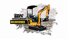 Міні-екскаватор Berger Kraus BK800BS поворотна стріла з ковшем 380мм, фото 3