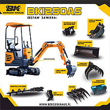 Міні-екскаватор Berger Kraus BK1250ASR з повним обладнанням, фото 3