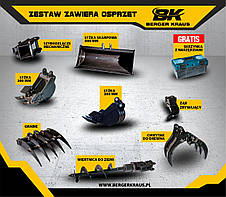 Міні-екскаватор Berger Kraus BK1200KS з кабіною з поворотною стрілою та повним комплектом аксесуарів, фото 3