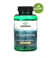 Swanson, L-глютамин, 500 мг, 100 капсул