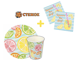 Набір посуду для дня народження "Лайм", на 10 осіб