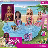 Ігровий набір Барбі Розваги біля басейну Barbie Doll and Pool Playset with Pink Slide