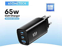 Зарядний пристрій Asometech 65W Gan Travel Charging Dock USB-C+USB-A