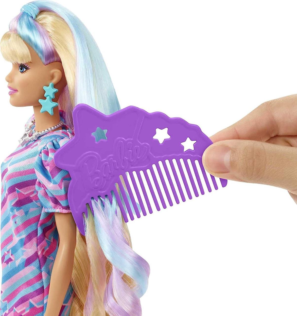 Лялька Барбі Зіркова красуня Фантастична зачіска Barbie Totally Hair Doll 15 Styling Accessories - фото 3 - id-p1899928252