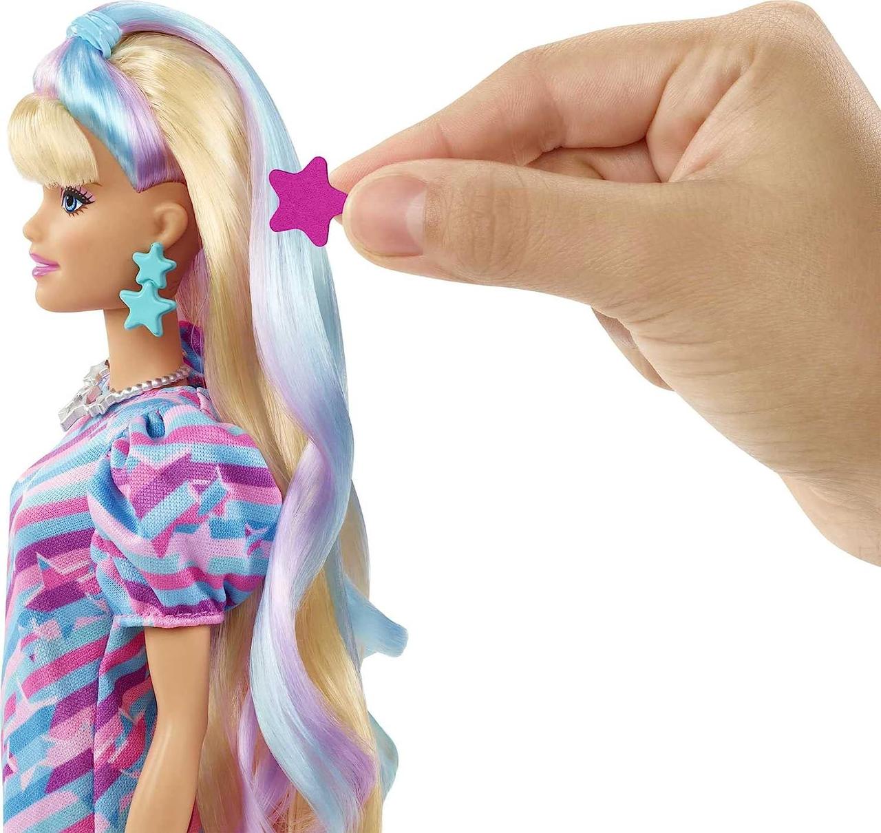 Лялька Барбі Зіркова красуня Фантастична зачіска Barbie Totally Hair Doll 15 Styling Accessories - фото 4 - id-p1899928252