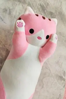 Мягкая игрушка подушка Кот Батон 90 см Длинный Кот игрушка обнимашка антистресс розовый
