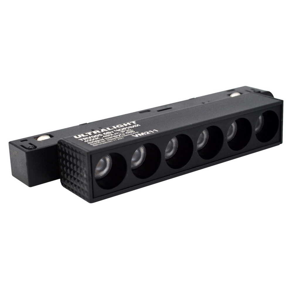 Магнітний лінійний трековий світильник із лінзами Ultralight TRV005 6W 48V 4000К 480Лм 110x22х25 мм