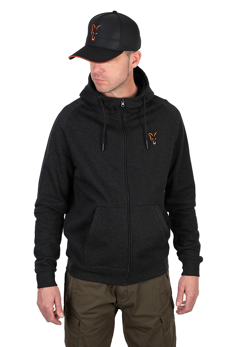 Толстовка Fox Collection Lightweight Hoody Black Marl Orange Logo