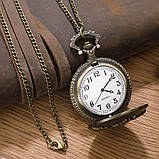 Вінтажний кварцовий годинник на ланцюжку кишеньковий мото, фото 4