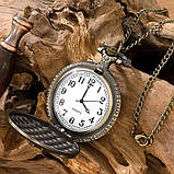 Вінтажний кварцовий годинник на ланцюжку кишеньковий мото, фото 6