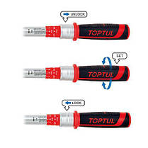 Динамометричний ключ 3/8" 20-110Нм моментний 375мм TOPTUL ANBV1211, фото 2