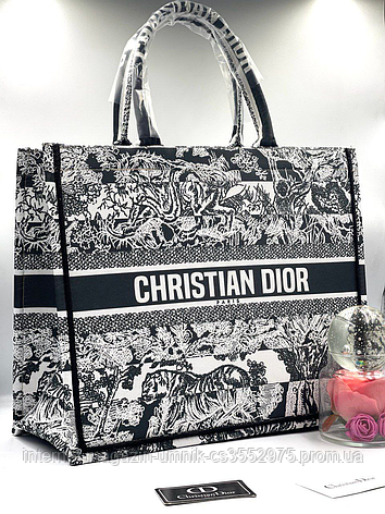Жіноча сумка Dior, тканинний шопер, 2*35*17, 931109, фото 2