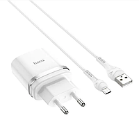 Сетевое зарядное устройство Hoco Smart QC3.0 charger + кабель Micro USB 1м White (C12Q)