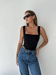 Топ майка на бретельках - корсет зі шнуровкою на спинці